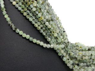 Small, sparkling prehnite beads