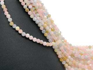 Pastel coloured morganite and aquamarine beads