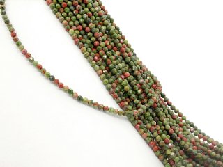 Faceted, green and pink unakites