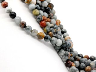 Colourful, shimmering eagle eye gemstone beads