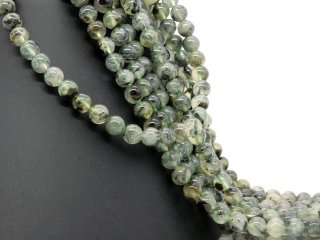 Large, pierced prehnite beads