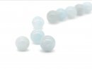 Three, pierced aquamarine beads