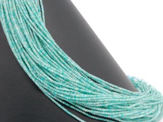 Green-blue, faceted Amazonite rondelles