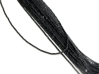 Schwarze, facettierte Spinell-Rondelle