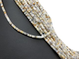 Rondels of opals in shades of honey and grey