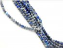 Pierced, faceted lapis lazuli beads in blue