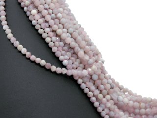 Faceted, pink-grey rose quartz beads