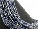 Gemstone strand with sodalite in white and blue