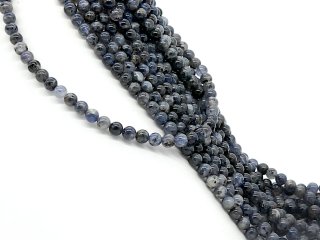 Perles bleues percées en pierre précieuse diolite