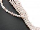 Baroque, white and pink cultured pearls