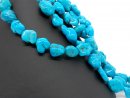 Turquoise-blue, pierced howlite nuggets