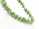 Pierced, loose biwa beads in green