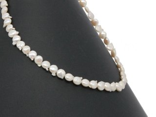 Disques de perles Biwa percés en blanc