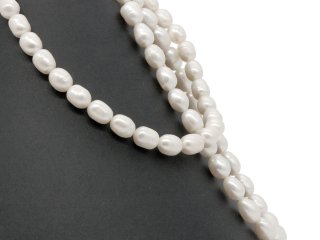 Perles de culture baroques, blanches, en vrac, percées