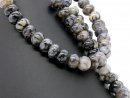 Patterned, pierced, large agate rondelle in grey