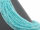 Faceted, ice-blue, pierced amazonite beads