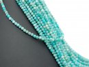 Faceted, ice-blue, pierced amazonite beads