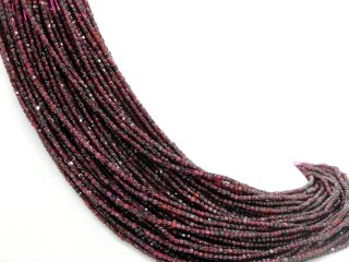 Faceted, pierced, small garnet cubes