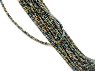 Faceted, coloured turquoise rondels