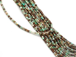 Pierced, colourful chrysoprase rondelle with facets