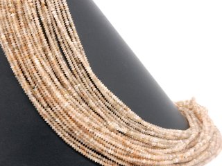 Lentilles percées en quartz rutile clair de couleur pêche