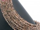 Pierced, pink and grey patterned rhodochrosite beads