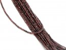 Faceted, pierced, dark red garnet beads