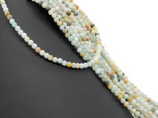 Boules damazonite percées dans des tons doux