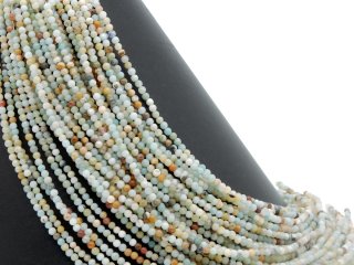 Petites boules damazonite percées dans des tons doux