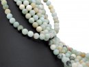 Pierced amazonite beads in soft colours
