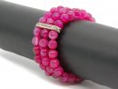 Wide, elastic agate gemstone bracelet