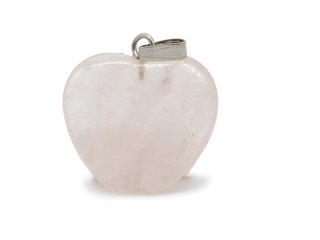 Apple-shaped rose quartz pendant for jewellery