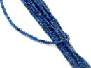 Blaue, durchbohrte, facettierte Achatrondelle