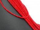 Red, pierced, faceted agate rondelle