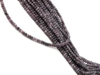 Purple-coloured, pierced, faceted agate rondelle