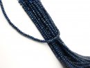 BLue, pierced, faceted agate rondelle