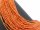 Orange-coloured, pierced, faceted agate rondelle