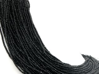 Black, pierced, faceted agate rondelle