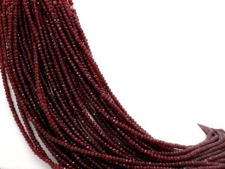 Red, pierced, faceted agate rondelle