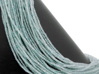 BLue, pierced, faceted agate rondelle