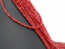 Rote, durchbohrte, facettierte Achatrondelle