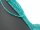 teal-coloured, pierced, faceted agate rondelle