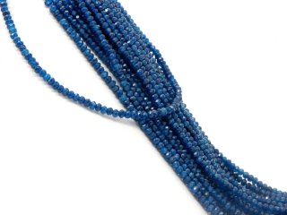 BLue, pierced, faceted agate rondelle