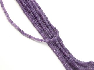 Purple-coloured, pierced, faceted agate rondelle