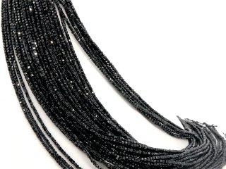 Black, faceted spinel cubes