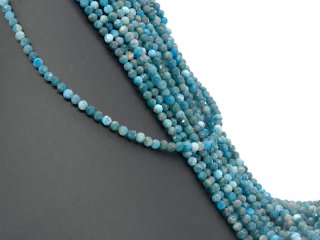 Sparkling, pierced, blue apatite beads
