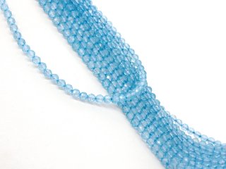 Boules de topaze bleue facettées et percées