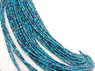 Faceted, small chrysocolla beads