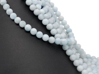 Light blue, pierced, large aquamarine beads