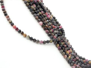 Faceted, coloured, pierced tourmaline beads
